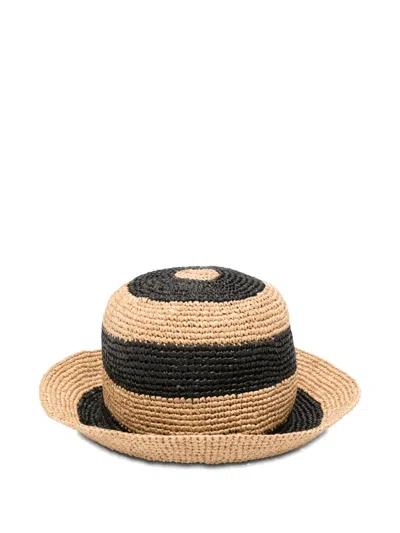 Paul Smith Striped Braided Raffia Hat In Multi