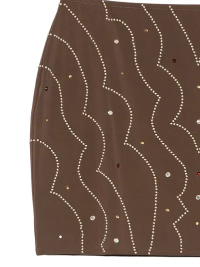 Venuja Crystal-embellished Wavy-pattern Beach Cover-up In Brown