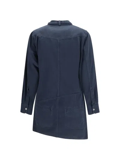 Isabel Marant Étoile Nouria Asymmetric Button-fastening Mini Dress In Black