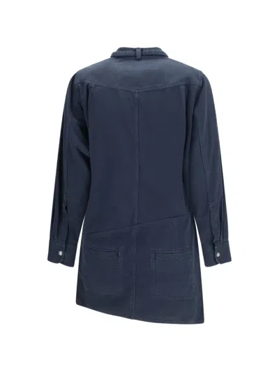 Isabel Marant Étoile Nouria Asymmetric Button-fastening Mini Dress In Black