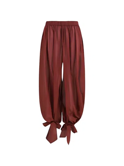 The Andamane Bordeaux Cotton Casual Pants In Red