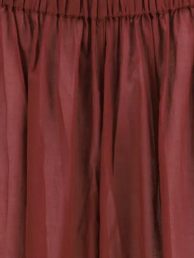 The Andamane Bordeaux Cotton Casual Pants In Red
