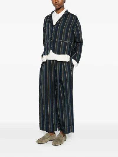 Soh Vertical-stripe Jacket In Blue