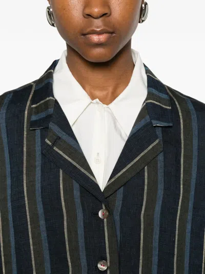 Soh Vertical-stripe Jacket In Blue