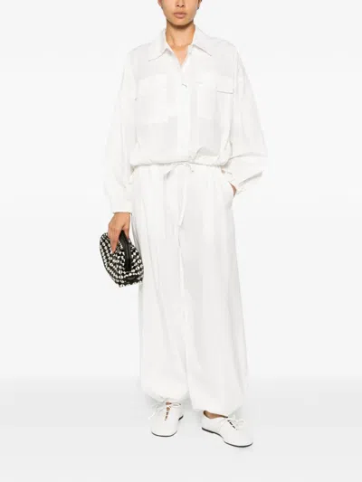 Weekend Max Mara Flap-pocket Button-up Jacket In White
