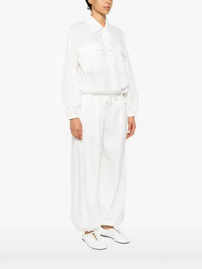 Weekend Max Mara Flap-pocket Button-up Jacket In White