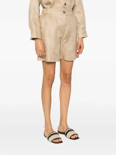 Weekend Max Mara Elasticated Patch-pocket Shorts In Neutral