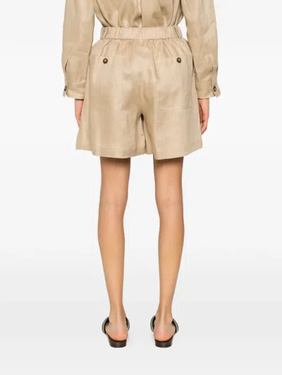 Weekend Max Mara Elasticated Patch-pocket Shorts In Neutral