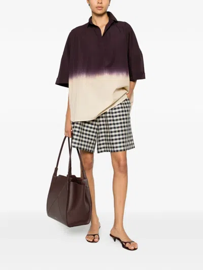 Weekend Max Mara Gingham-check Drawstring Shorts In Multi