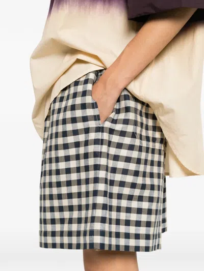 Weekend Max Mara Gingham-check Drawstring Shorts In Multi