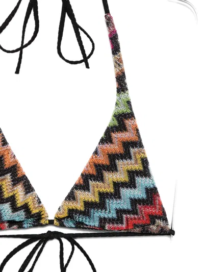 Missoni Chevron-pattern Triangle Bikini Set In Black