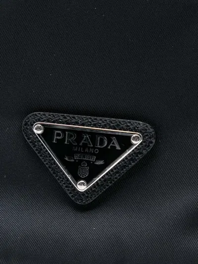 Pre-owned Prada 2013-2025 Re Nylon Drawstring Pouch In Black