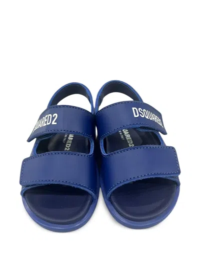 Dsquared2 Logo-print Touch-strap Sandals In Blue