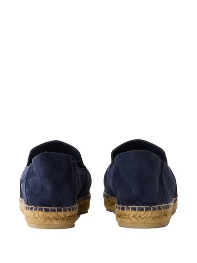 Castaã±er Java Blue Espadrillas With Contrasting Stitching And Pull-tab At The Heel In Suede Man In Blue
