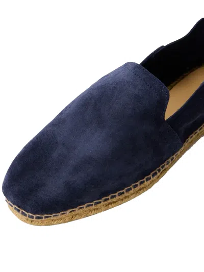Castaã±er Java Blue Espadrillas With Contrasting Stitching And Pull-tab At The Heel In Suede Man In Blue