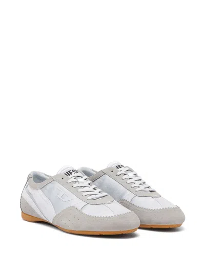 Diesel Blue D-mile-flat Sneakers In White
