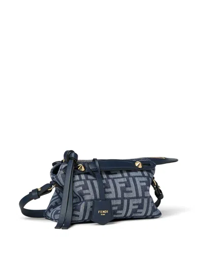Fendi Soft Mini Shoulder Bag Top Handle Strap In Blue