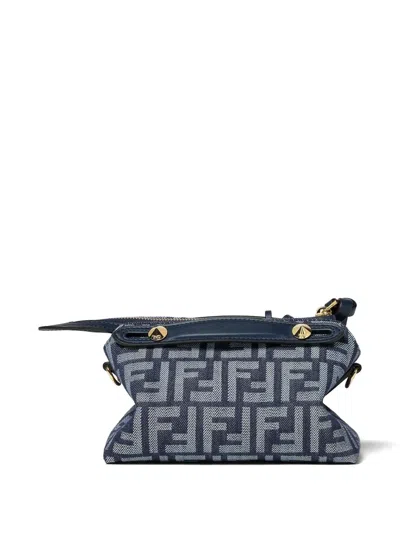 Fendi Soft Mini Shoulder Bag Top Handle Strap In Blue