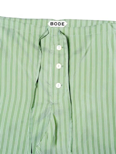 Bode Sylvan Stripe-pyjamas In Green