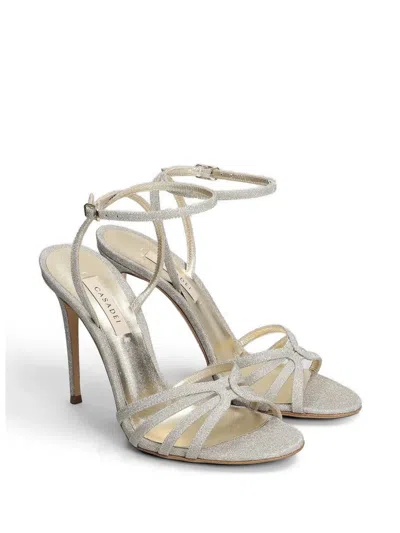 Casadei Julia Solar Eclipse Sandals In Silver