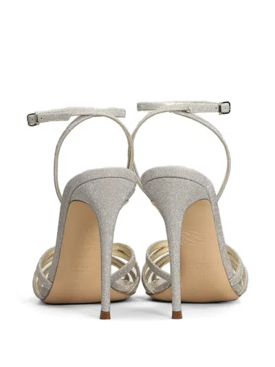 Casadei Julia Solar Eclipse Sandals In Silver