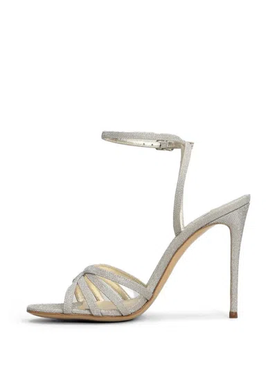 Casadei Julia Solar Eclipse Sandals In Silver