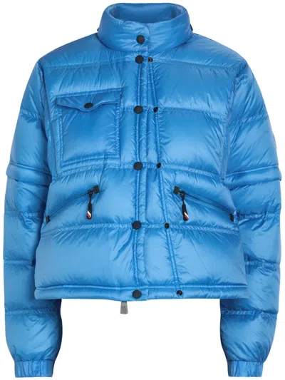 Moncler Mauduits Padded Shell Bomber Jacket In Blue