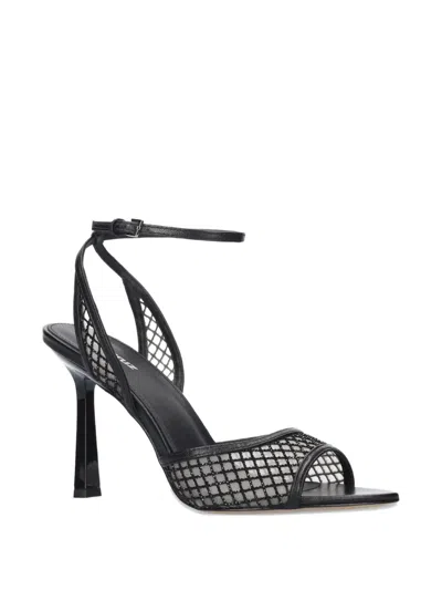 Lola Cruz Ruby Mesh-panel Sandals In Black