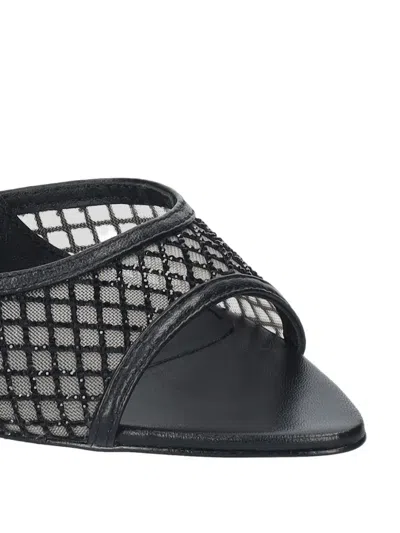 Lola Cruz Ruby Mesh-panel Sandals In Black