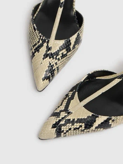 Khaite Python-print Ankle Strap Pumps With 4.5 Cm Heel In Neutral