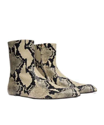 Khaite Colt Snake-effect Leather Ankle Boots In Brown