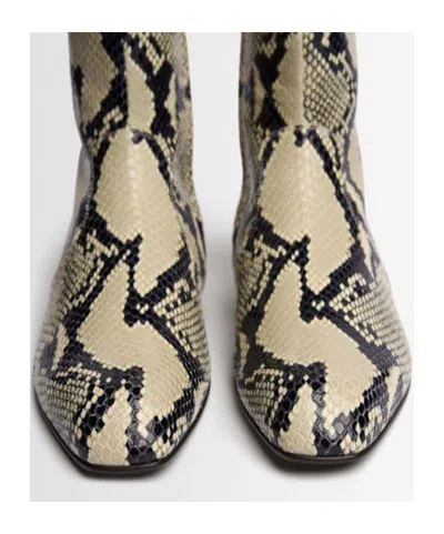 Khaite Colt Snake-effect Leather Ankle Boots In Brown