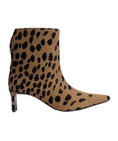 Khaite Ona Leopard-print Calf Hair Ankle Boots In Brown