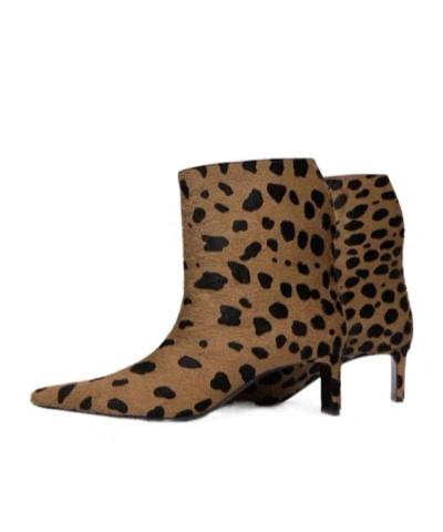 Khaite Ona Leopard-print Calf Hair Ankle Boots In Brown