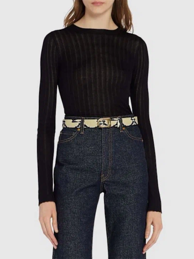 Khaite 3cm Saddle Python Print Leather Belt In Red
