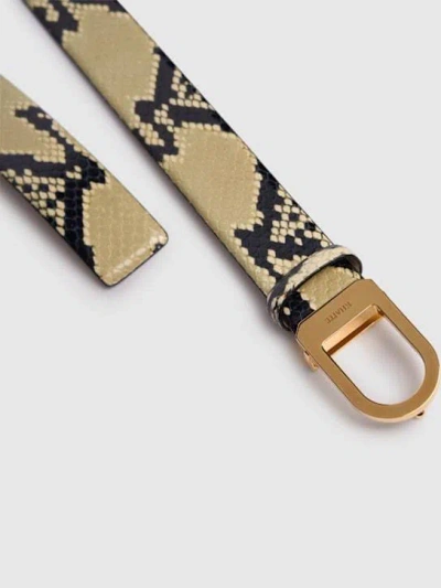 Khaite 3cm Saddle Python Print Leather Belt In Red