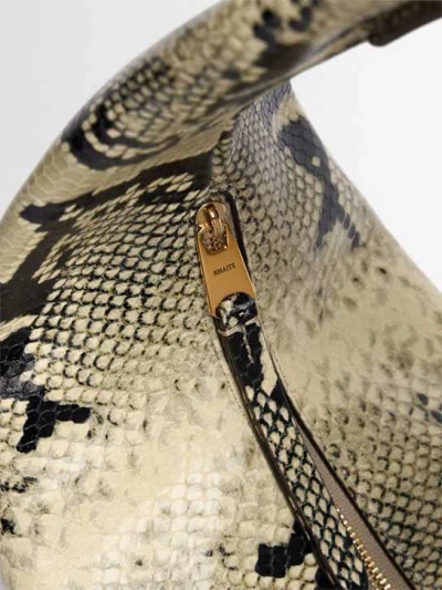 Khaite Olivia Medium Snake-effect Leather Top Handle Bag In Nude