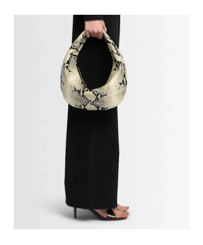 Khaite Olivia Medium Snake-effect Leather Top Handle Bag In Nude