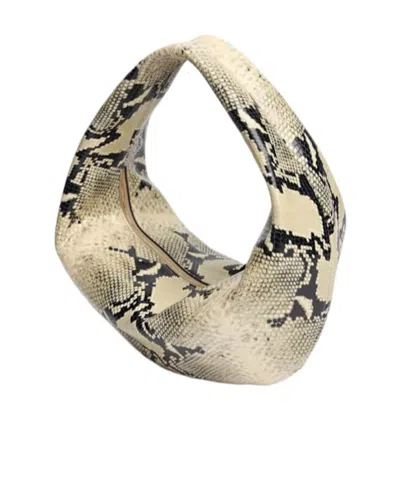 Khaite Olivia Medium Snake-effect Leather Top Handle Bag In Nude