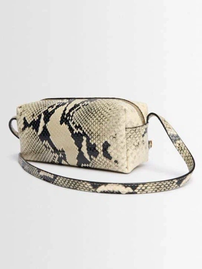 Khaite Kye Micro Snake-effect Leather Shoulder Bag In Nude