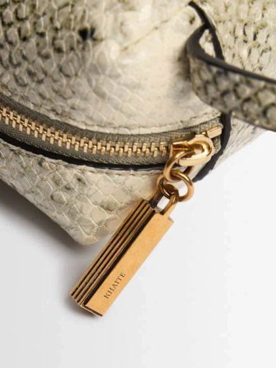 Khaite Kye Micro Snake-effect Leather Shoulder Bag In Nude