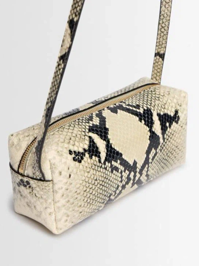 Khaite Kye Micro Snake-effect Leather Shoulder Bag In Nude