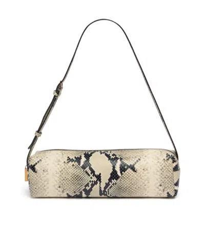 Khaite Kye Micro Snake-effect Leather Shoulder Bag In Brown