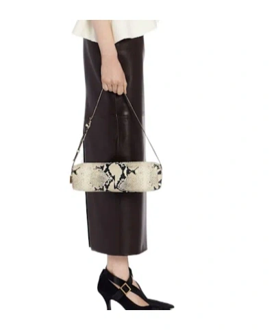 Khaite Kye Micro Snake-effect Leather Shoulder Bag In Brown