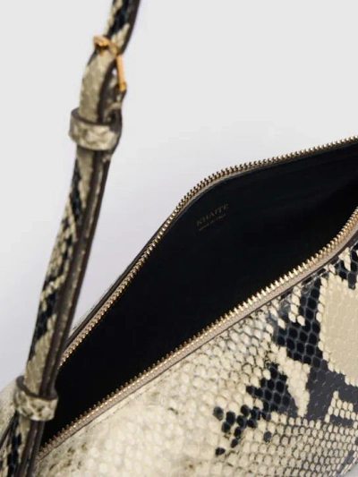 Khaite Kye Micro Snake-effect Leather Shoulder Bag In Brown