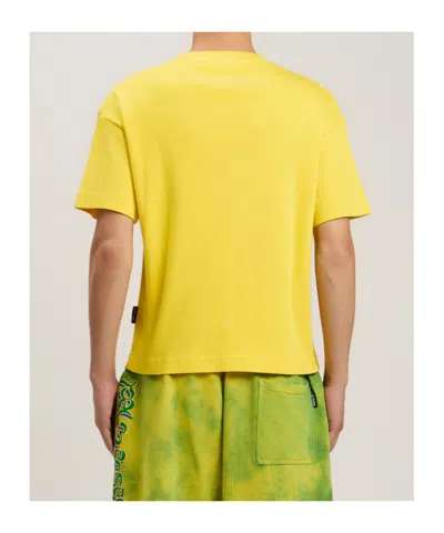 Palm Angels Palm Leaf Graphic T-shirt In Yellow