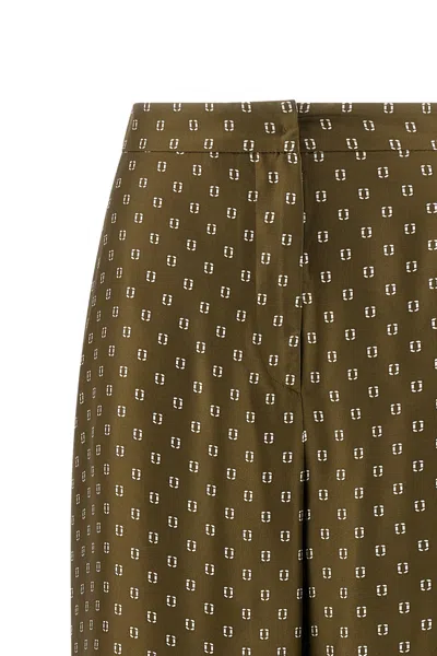 Max Mara Green Straight Flat Front Pants In Green