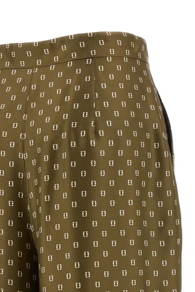 Max Mara Green Straight Flat Front Pants In Green