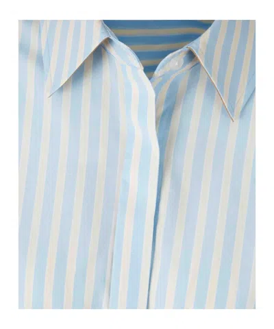 Simkhai Boone Combo Shirt In Hydrangea Blue Stripe In Blue