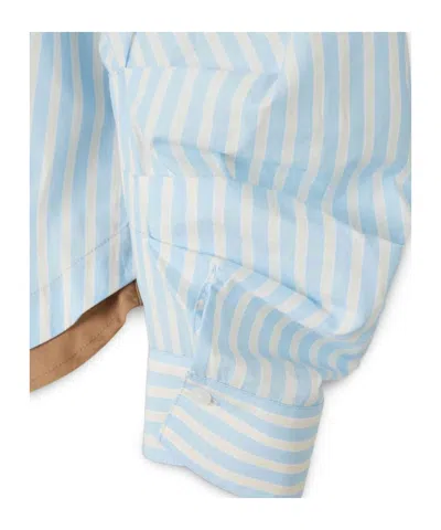 Simkhai Boone Combo Shirt In Hydrangea Blue Stripe In Blue